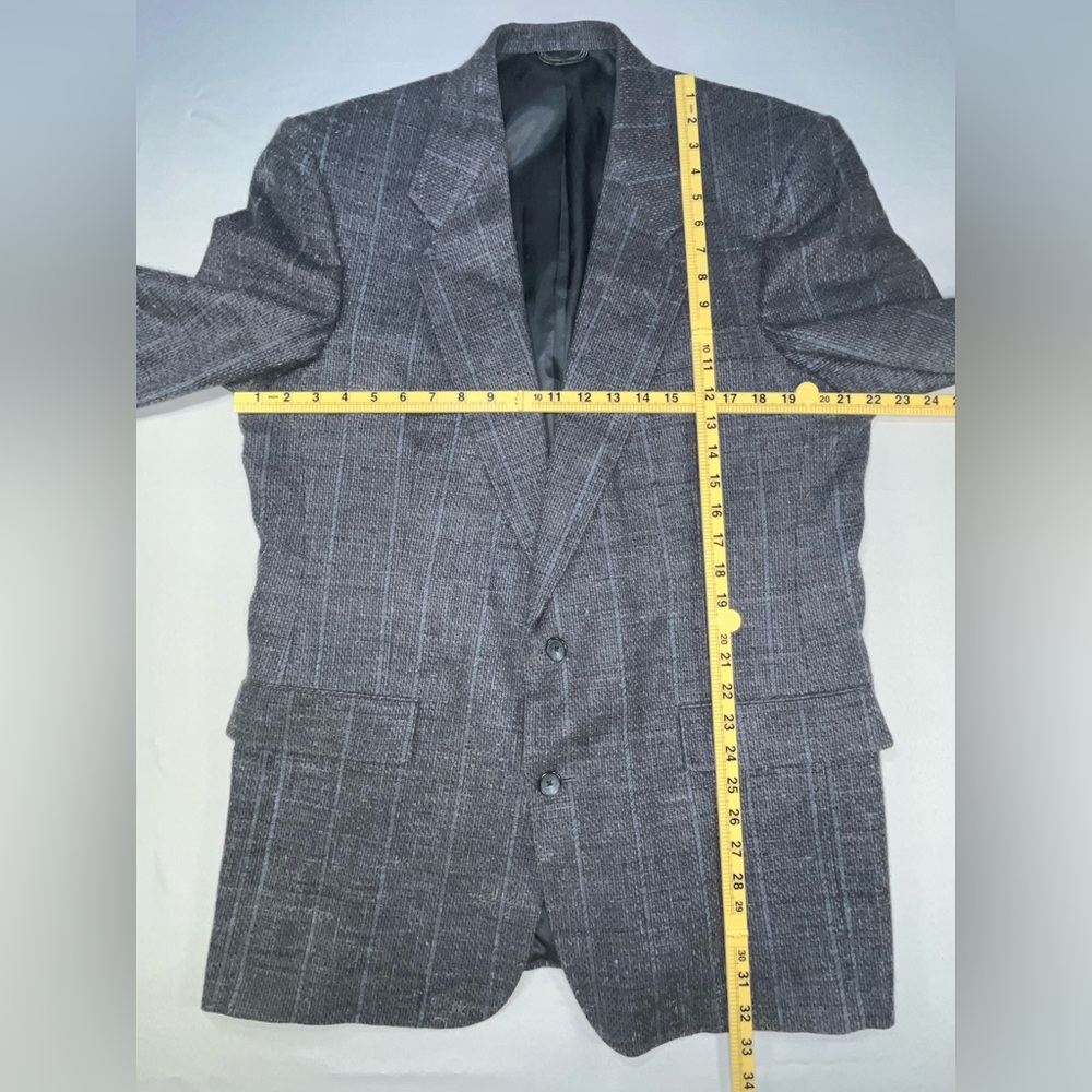Christian Dior Monsieur Vintage 80s Wool Blazer Jacket Grey Pinstripe Mens 42R - Picture 10 of 10